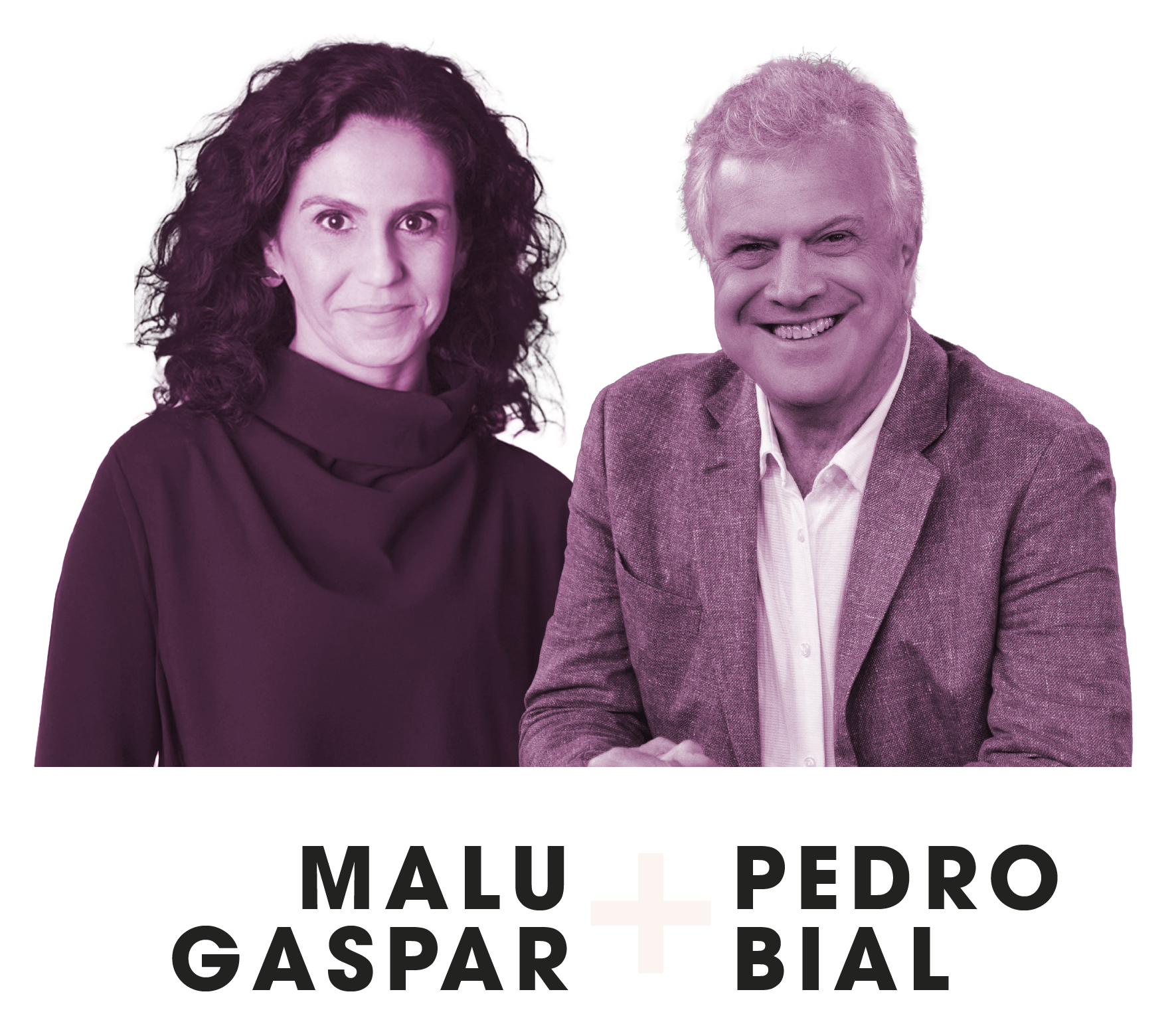 Malu Gaspar e Pedro Bial